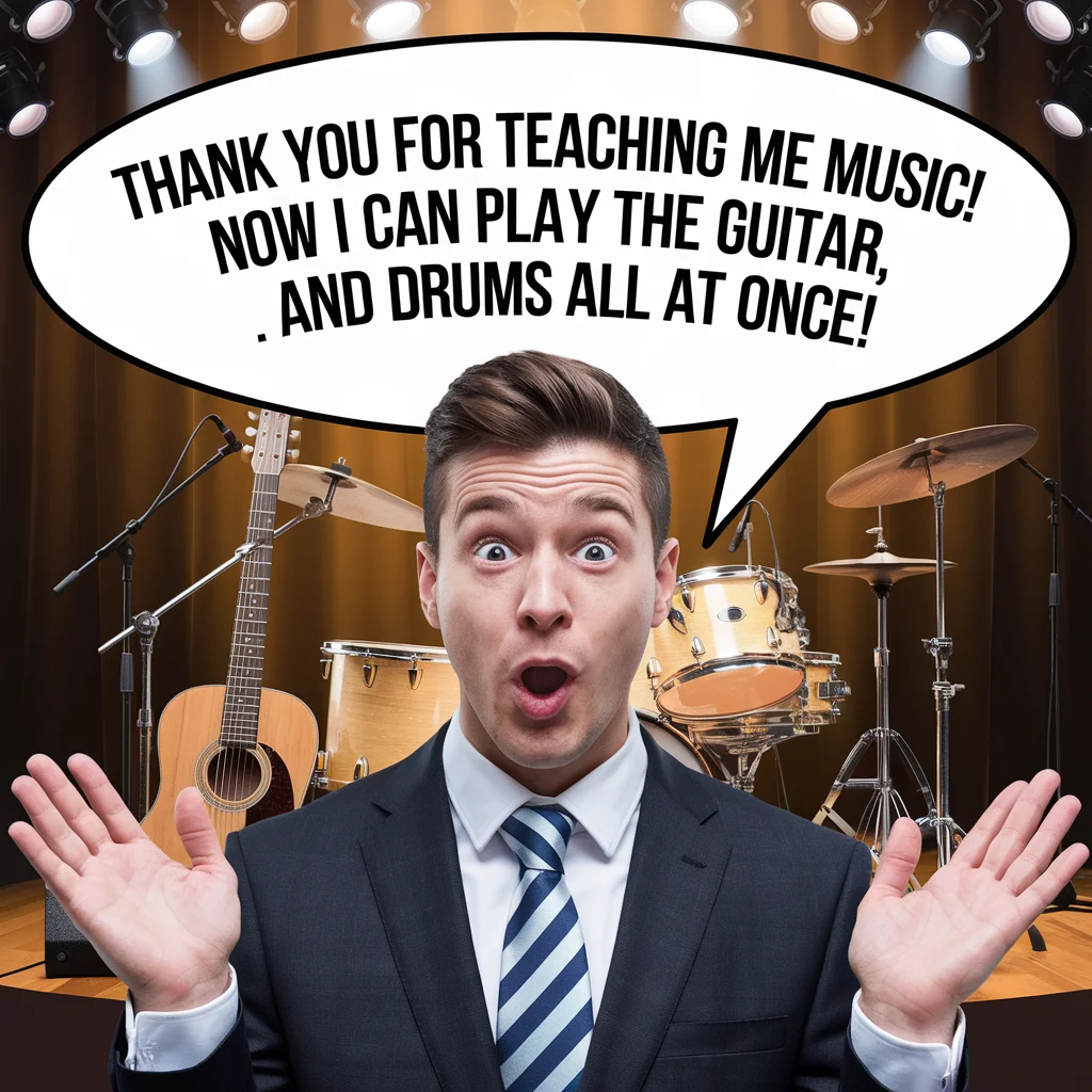 Funny and Lighthearted Thank You Messages for Music Teachers