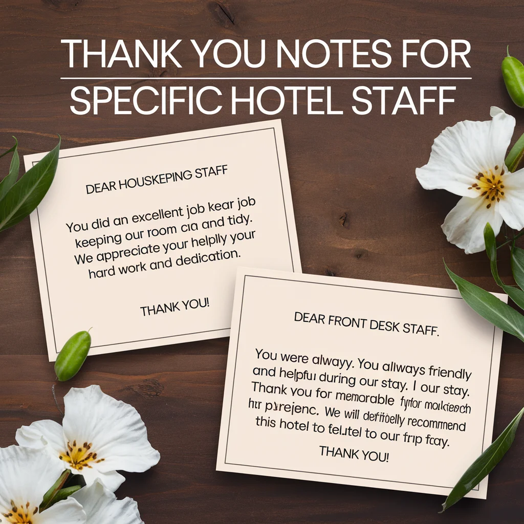 Thank You Notes for Specific Hotel Staff